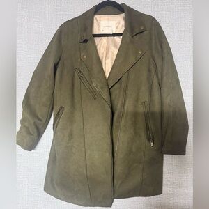 Anthropologie Olive Moto Coat